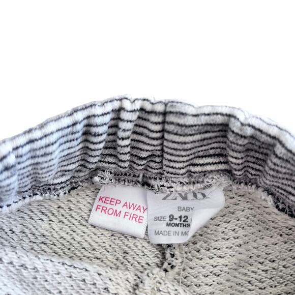 Zara boys pants striped pull on black white sweatpants size 9-12 months - Picture 3 of 4